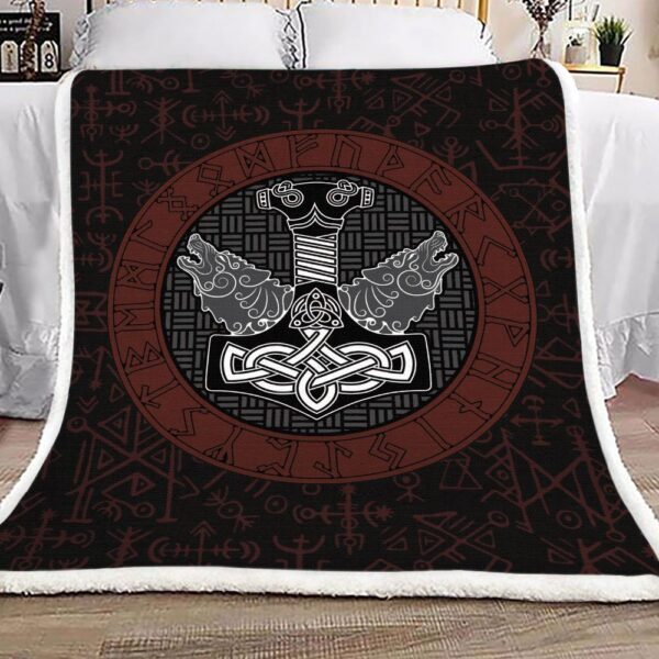 Thors Hammer Fleece Blanket Sherpa Blanket