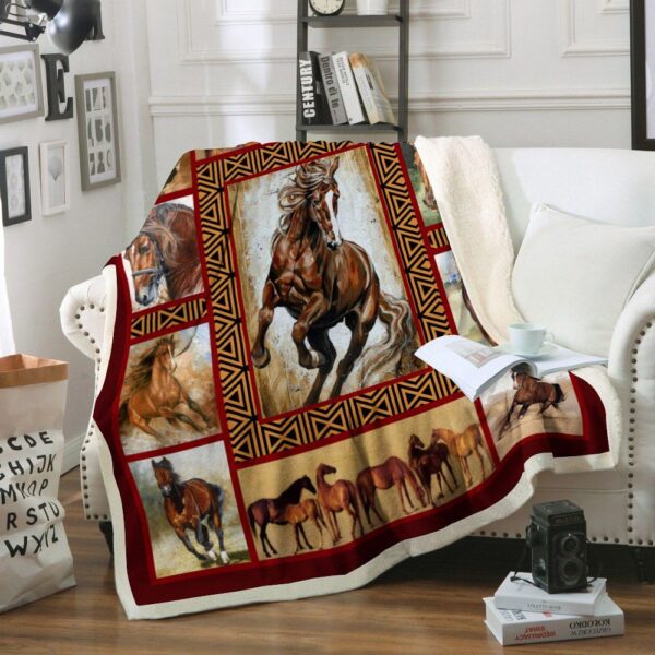 Horse Fleece Blanket Sherpa Blanket