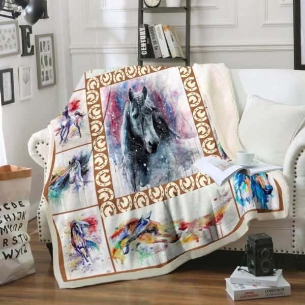 Horse Fleece Blanket Sherpa Blanket