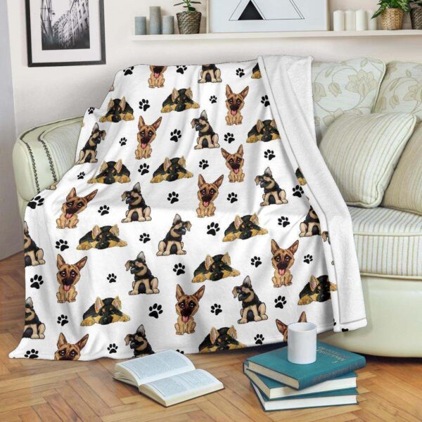 German Shepherd Paw Fleece Blanket Sherpa Blanket