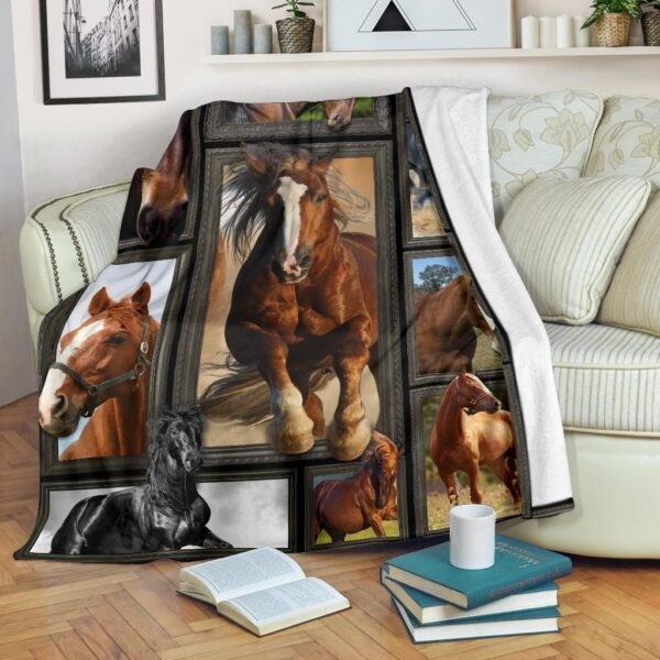 Running Quarter Horse Fleece Blanket Sherpa Blanket