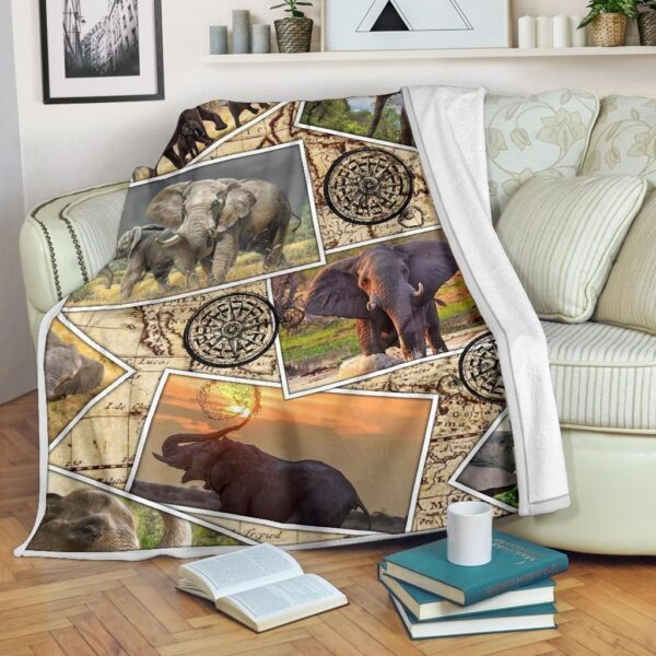 Elephant Fleece Blanket Sherpa Blanket