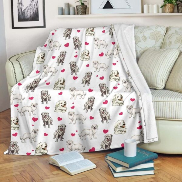 Great Pyrenees Heart Fleece Blanket Sherpa Blanket