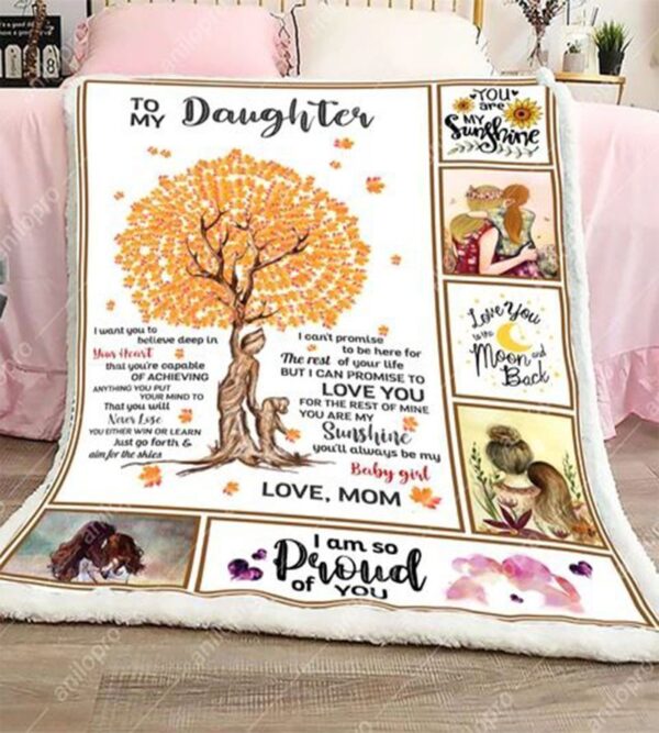 To My Daughter I So Proud You Fleece Blanket Sherpa Blanket