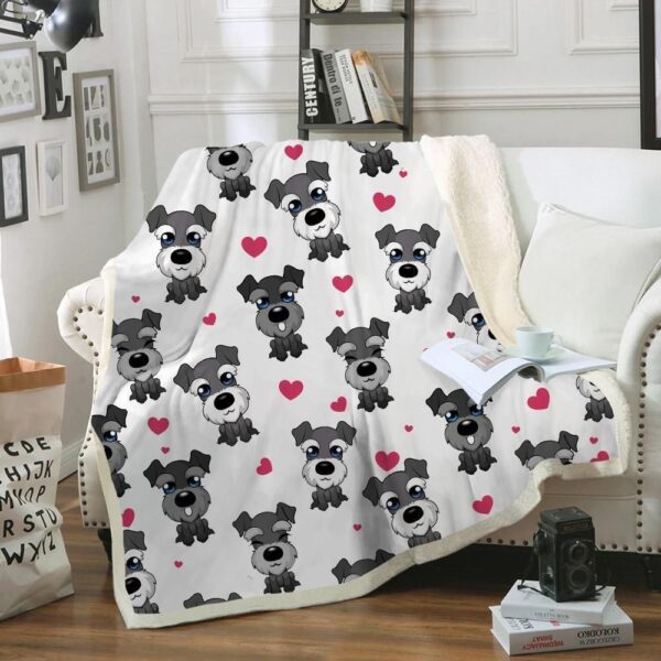 Miniature Schnauzer Fleece Blanket Sherpa Blanket