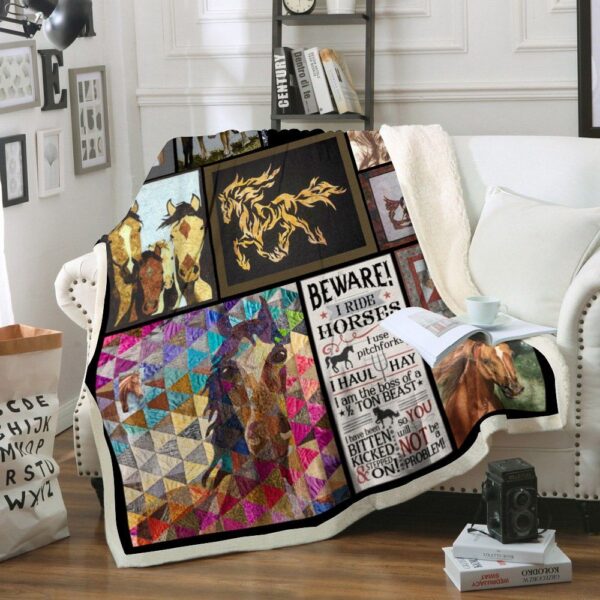 Horse Fleece Blanket Sherpa Blanket