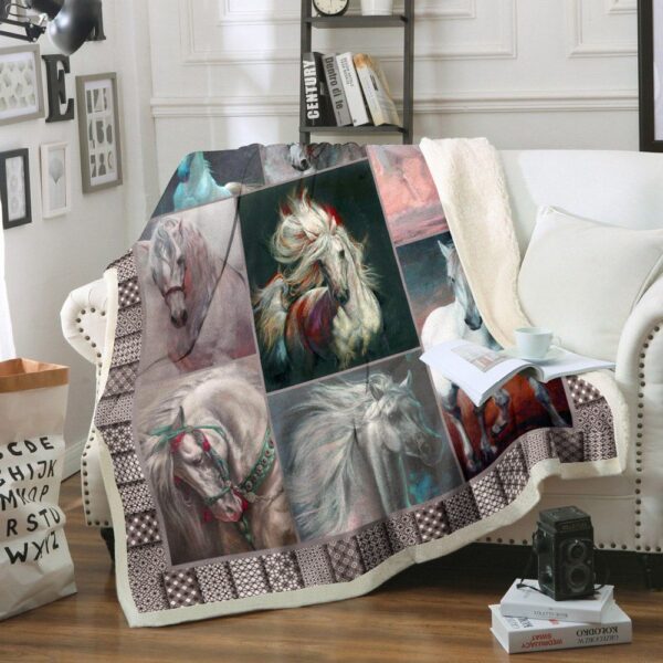 Horse Fleece Blanket Sherpa Blanket