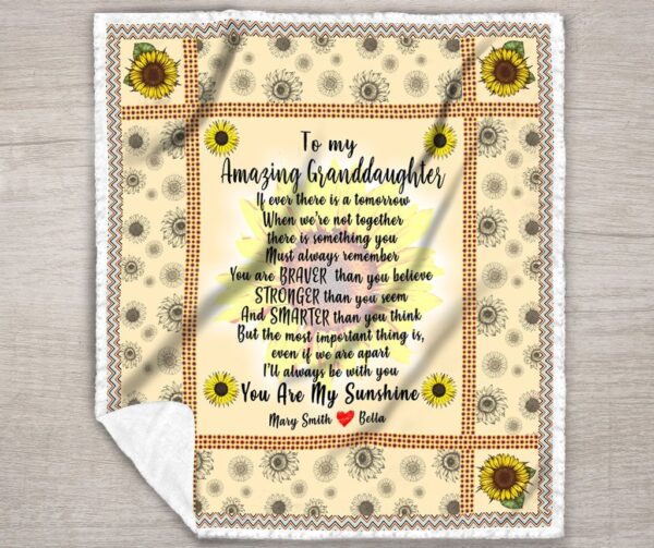 To My Amazing Granddaughter Fleece Blanket Sherpa Blanket