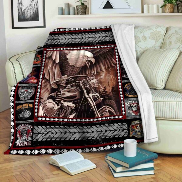 Motorcycle Fleece Blanket Sherpa Blanket