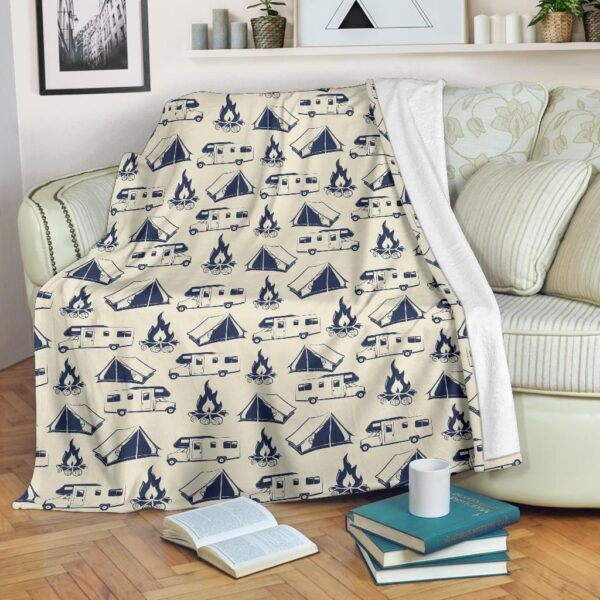 Campfire Pattern Fleece Blanket Sherpa Blanket