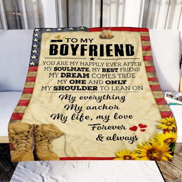 Soldier To My Boyfriend Fleece Blanket Sherpa Blanket