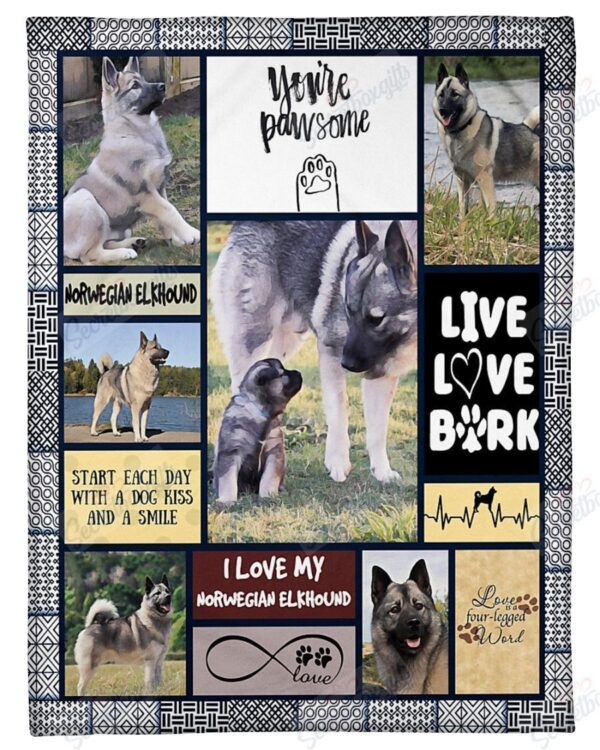 Norwegian Elkhound Lovely For Dog Lovers Fleece Blanket Sherpa Blanket