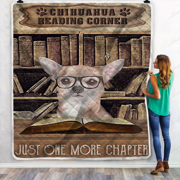 Chihuahua Reading Fleece Blanket Sherpa Blanket