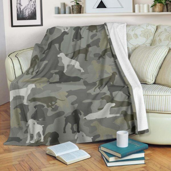 German Shorthaired Pointer Camo Fleece Blanket Sherpa Blanket