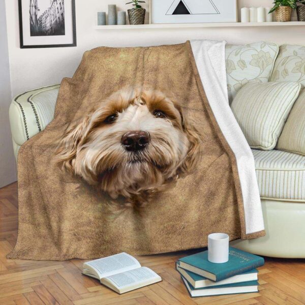 Labradoodle Face Hair Fleece Blanket Sherpa Blanket