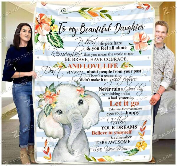 To My Beautiful Daughter Fleece Blanket Sherpa Blanket