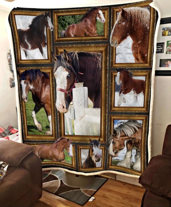 Horse Fleece Blanket Sherpa Blanket