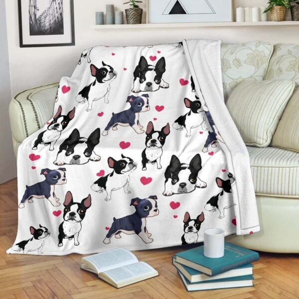 Boston Terrier Fleece Blanket Sherpa Blanket