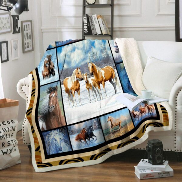 Horse Fleece Blanket Sherpa Blanket