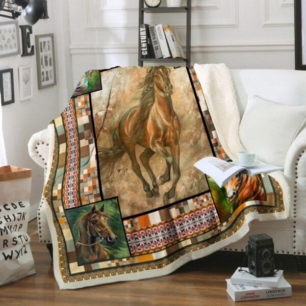 Horse Fleece Blanket Sherpa Blanket