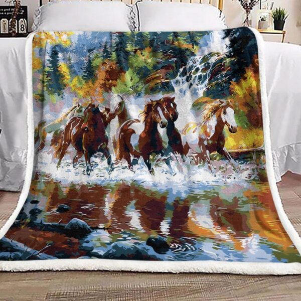 Horse Fleece Blanket Sherpa Blanket