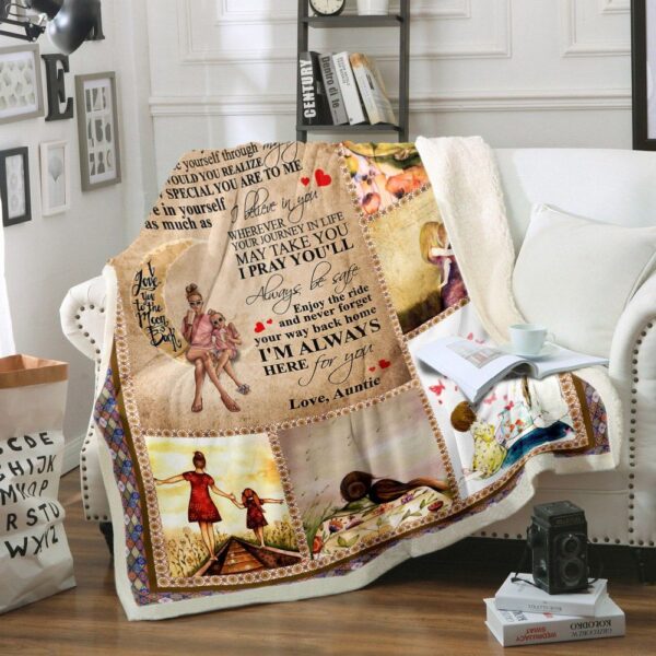 Dear My Niece I Love You To The Moon And Back Fleece Blanket Sherpa Blanket