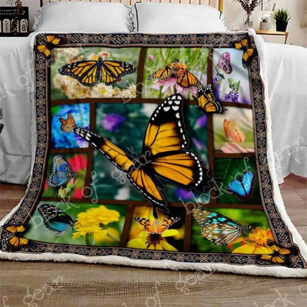 Butterflies Fleece Blanket Sherpa Blanket