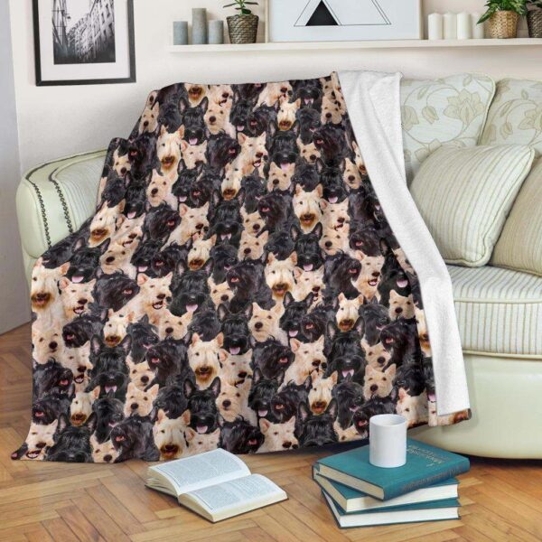 Scottish Terrier Full Face Fleece Blanket Sherpa Blanket