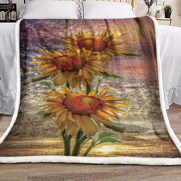 Sunflower Fleece Blanket Sherpa Blanket