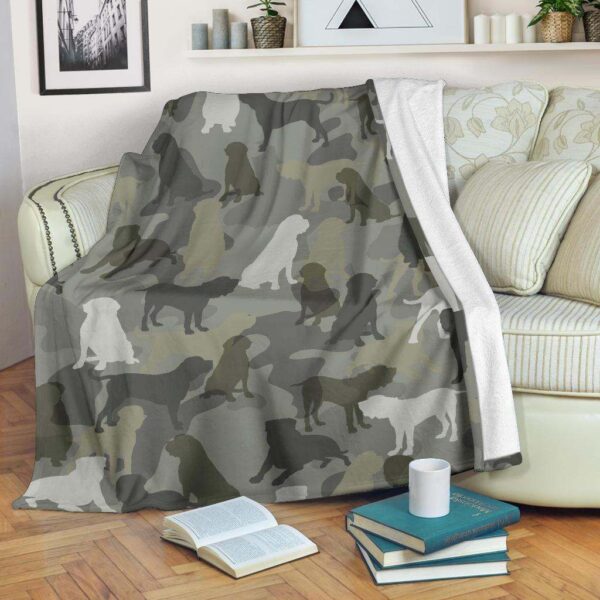 English Mastiff Camo Fleece Blanket Sherpa Blanket