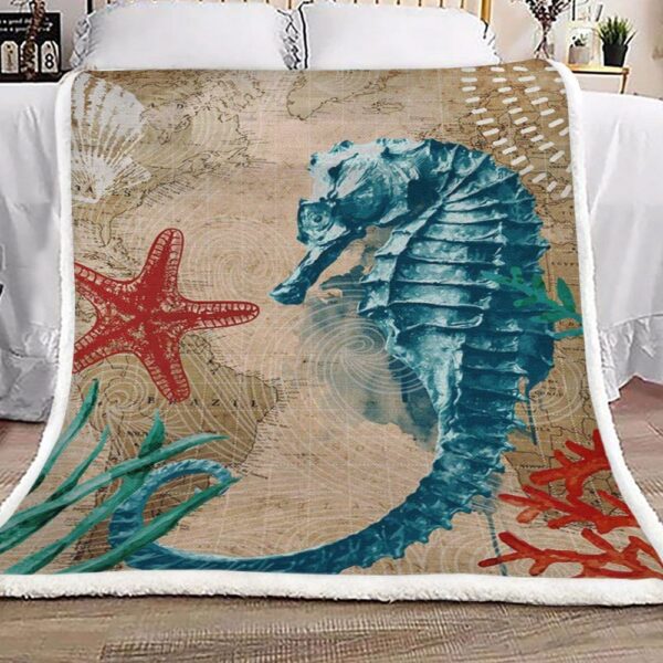 Seahorse Fleece Blanket Sherpa Blanket