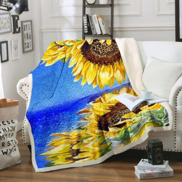 Sunflower Fleece Blanket Sherpa Blanket