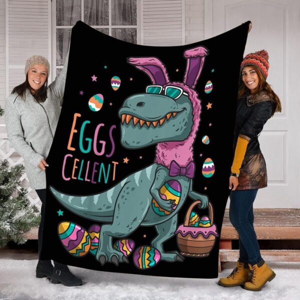 Easter Basket Stuffers T-Rex Easter Egg Fleece Blanket Sherpa Blanket