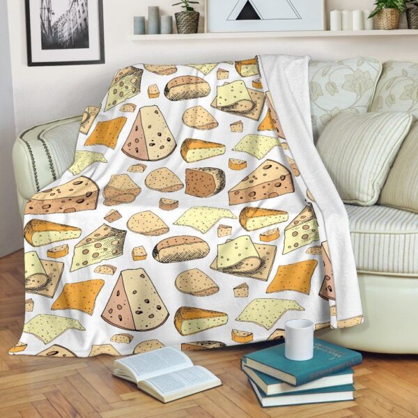 Cheese Pattern Theme Fleece Blanket Sherpa Blanket