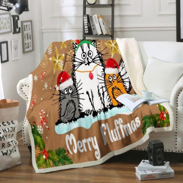 Cat Christmas Fleece Blanket Sherpa Blanket