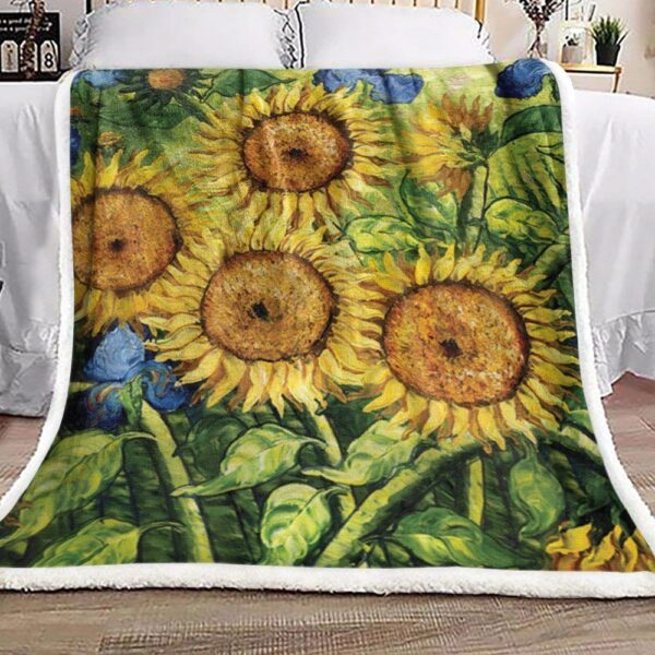 Sunflower Fleece Blanket Sherpa Blanket
