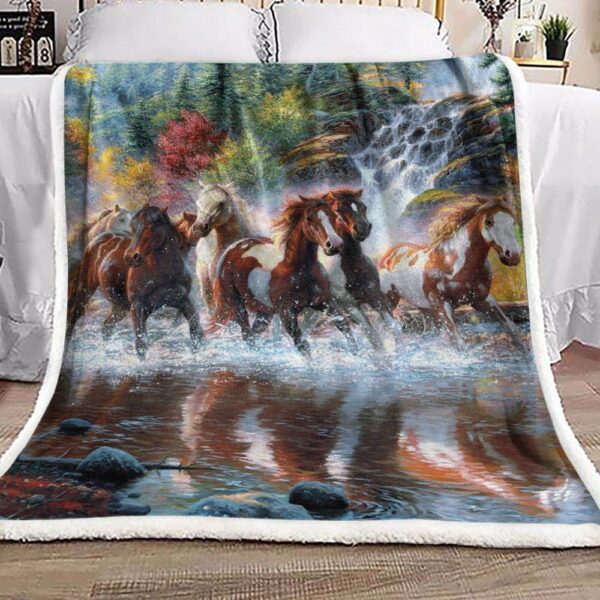 Horse Fleece Blanket Sherpa Blanket