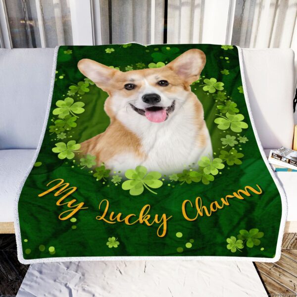 Corgi Dog My Lucky Charm Fleece Blanket Sherpa Blanket