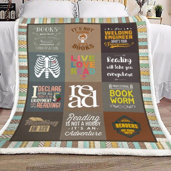 Reading Fleece Blanket Sherpa Blanket
