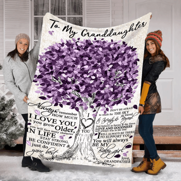 To My Granddaughter Fleece Blanket Sherpa Blanket