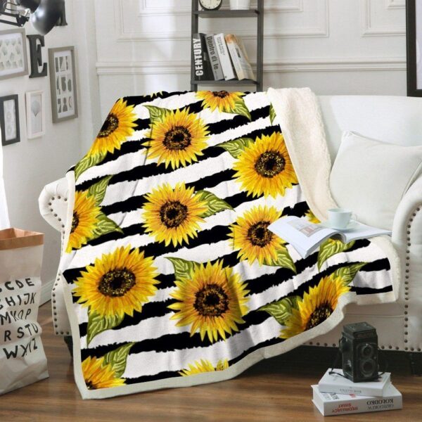 Sunflower Fleece Blanket Sherpa Blanket