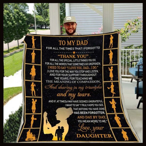 Daughter To Dad Fleece Blanket Sherpa Blanket