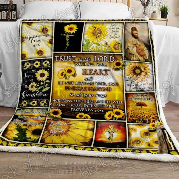 Christianity And Sunflower Fleece Blanket Sherpa Blanket