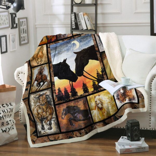 Horse Fleece Blanket Sherpa Blanket