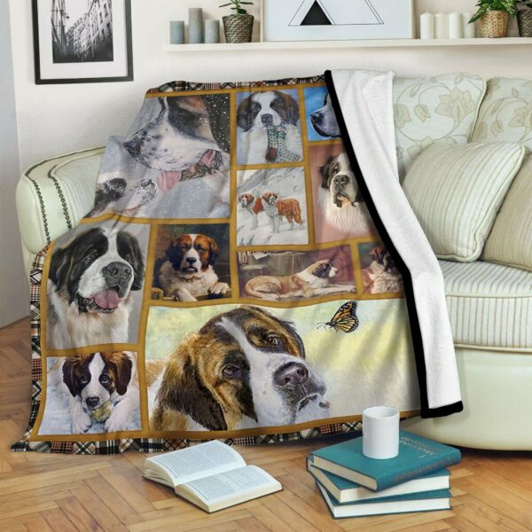 Saint Bernard Cute Fleece Blanket Sherpa Blanket