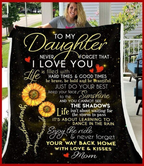 To My Daughter Enjoy The Ride And Never Forget Your Way Back Home Fleece Blanket Sherpa Blanket