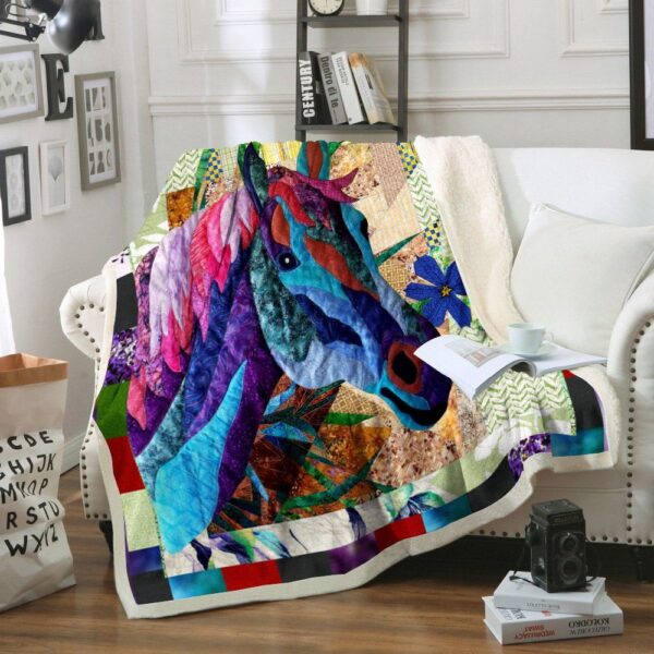 Horse Fleece Blanket Sherpa Blanket