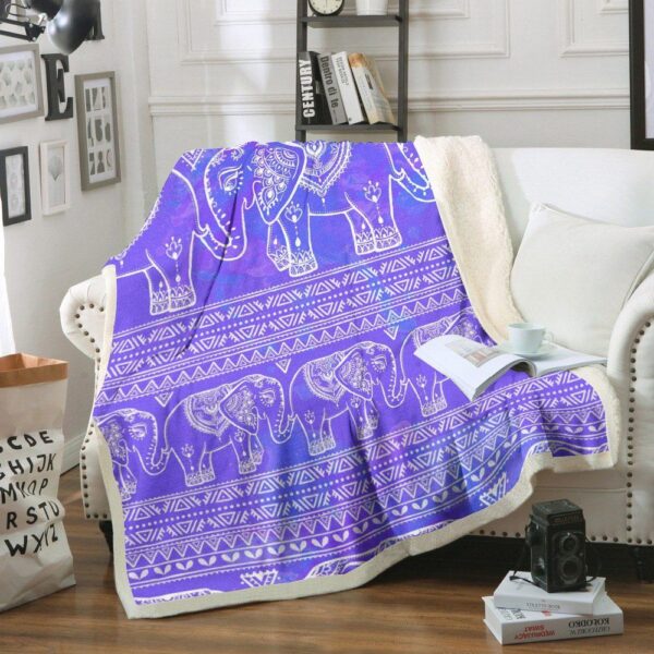 Elephant Mandala Fleece Blanket Sherpa Blanket