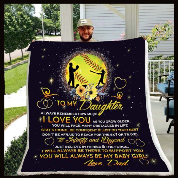 Dad To Daughter Fleece Blanket Sherpa Blanket
