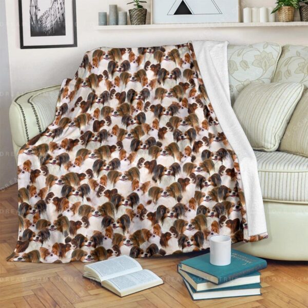 Papillon Fleece Blanket Sherpa Blanket